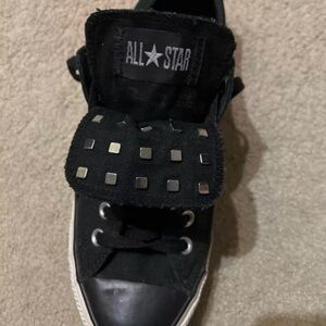 Vintage Converse All Star black, Studded Tongue low Lace Up Womens size 11